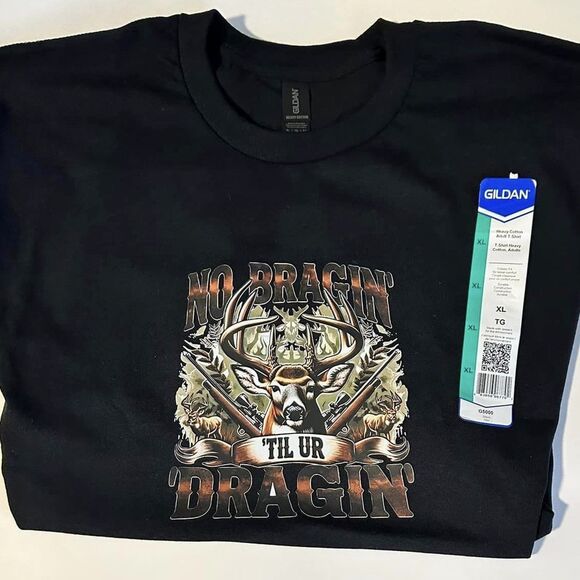 NEW XL Gildan Heavy Cotton T-Shirt No Bragin Til UR Dragin - Picture 1 of 3